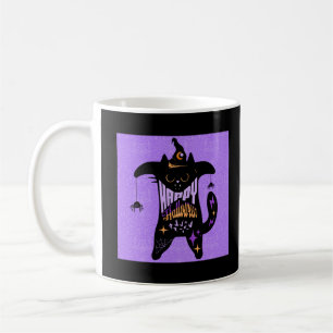Retro Black Cat Funny Halloween  Coffee Mug