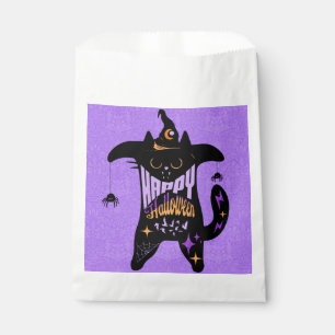 Retro Black Cat Funny Halloween Favour Bag