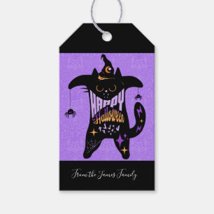 Retro Black Cat Funny Halloween Gift Tags