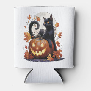 Retro Black Cat Halloween Moon Costume Scary But C Can Cooler