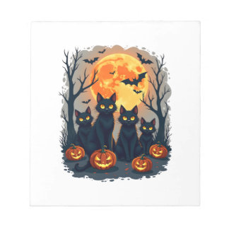 Retro Black Cat Halloween Pumpkin Costume For Wome Notepad