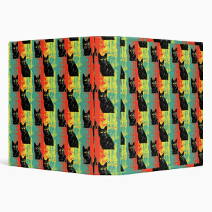 Retro Black Cat Pattern  Binder