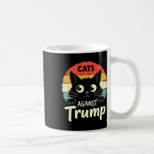 Retro Black Cats Against Trump Coffee Mug