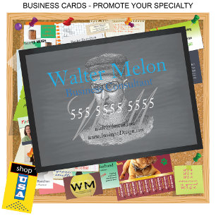 Retro Black Chalkboard Steampunk Goggles Man Business Card