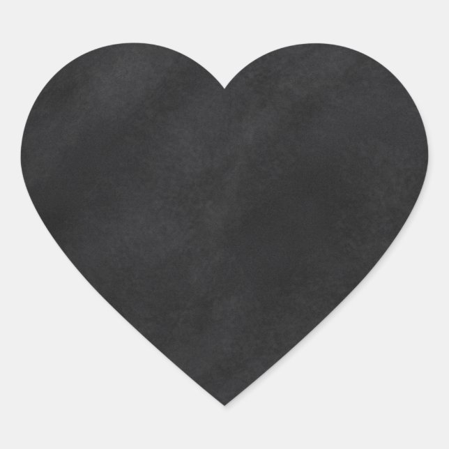 Retro Black Chalkboard Texture Heart Sticker (Front)