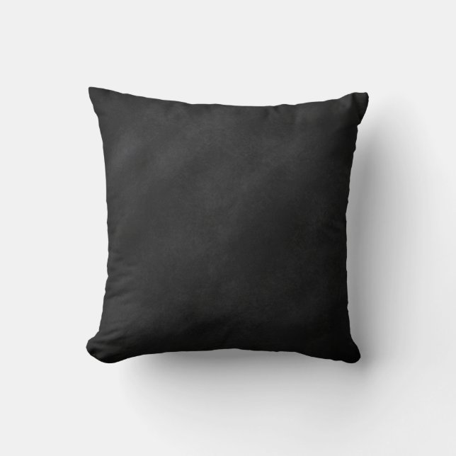 Retro Black Chalkboard Texture Throw Pillow (Front)