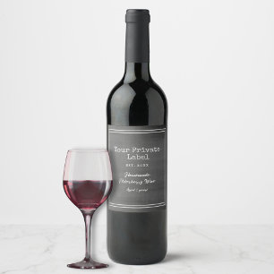 Retro Black Chalkboard Your Private Wine Label