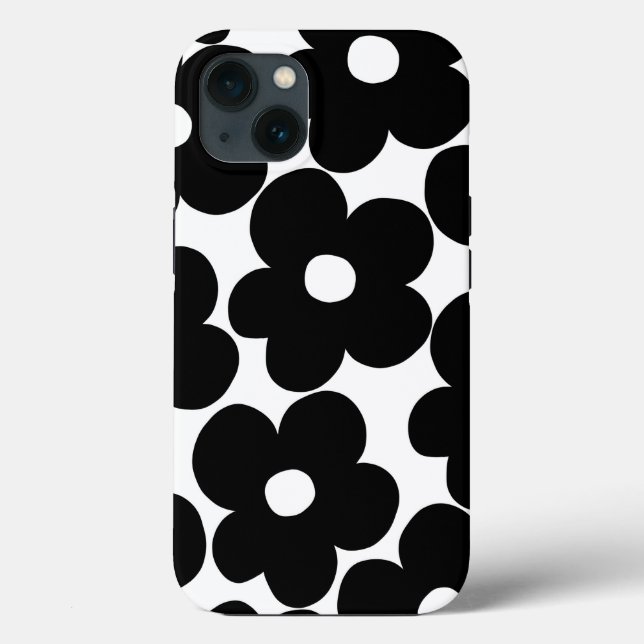 Retro Black Daisies #1 #decor #art Case-Mate iPhone Case (Back)