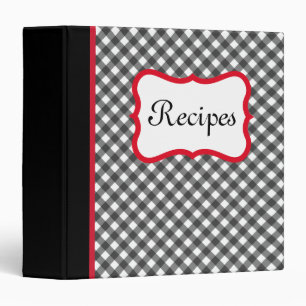 Retro Black En vichy Recette Classeur Cadeau