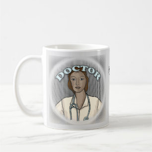 Retro black Female Doctor mug