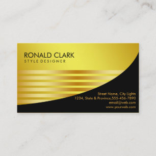 Retro Black Gold Metal Financial Services Business Card