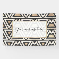 Retro Black Gold White Triangle Geometric