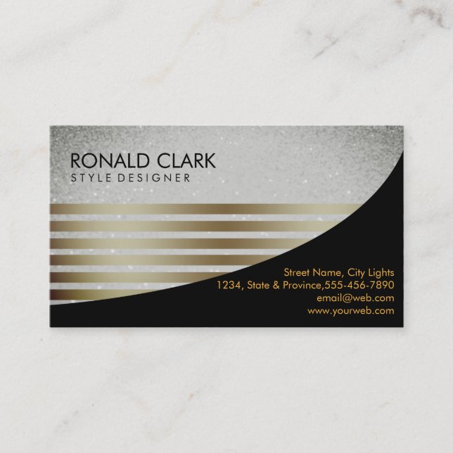 Retro Black Grey Financial Services Construction Business Card (Front)