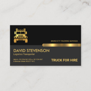 Retro Black Grey Layers Gold Tab Home Movers Business Card