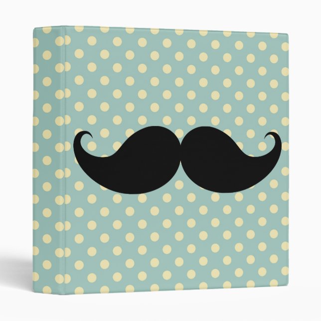 Retro Black Handlebar Moustache Moustache Stache Binder (Front/Spine)