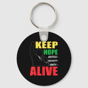 Retro black history inspirational keep hopes alive keychain
