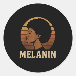 Retro Black History Melanin Queen Outfit Juneteent Classic Round Sticker