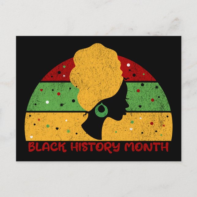 Retro Black History Month African Woman Postcard (Front)