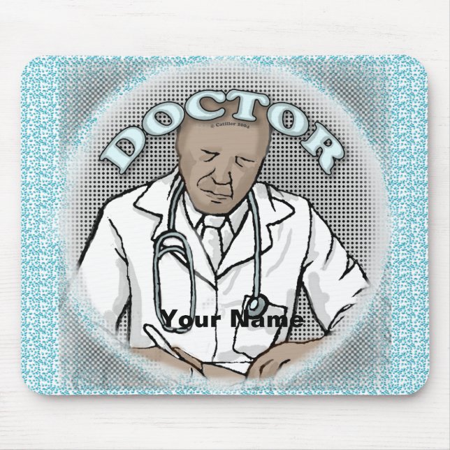Retro black Male Doctor Mouse Pad (Front)