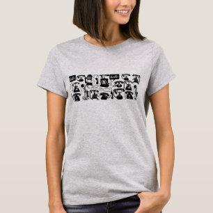 Retro Black or any colour & White Telephone Patter T-Shirt