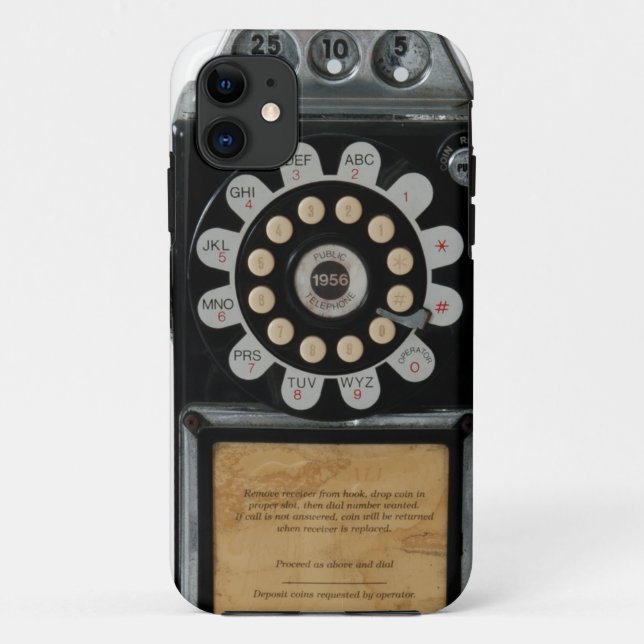 retro black pay phone case (Back)