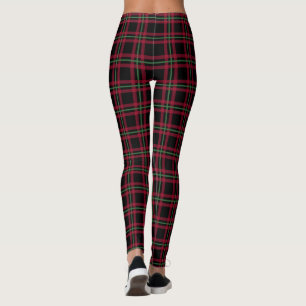 Retro Black Rockabilly Leggings Plaid pour femmes