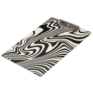 Retro Black Swirl Abstract Pattern Clipboard