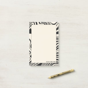 Retro Black Swirl Abstract Pattern Post-it Notes