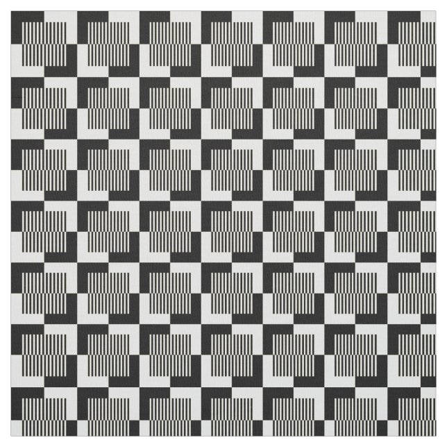 Retro Black & Tan Pattern Fabric (Swatch)