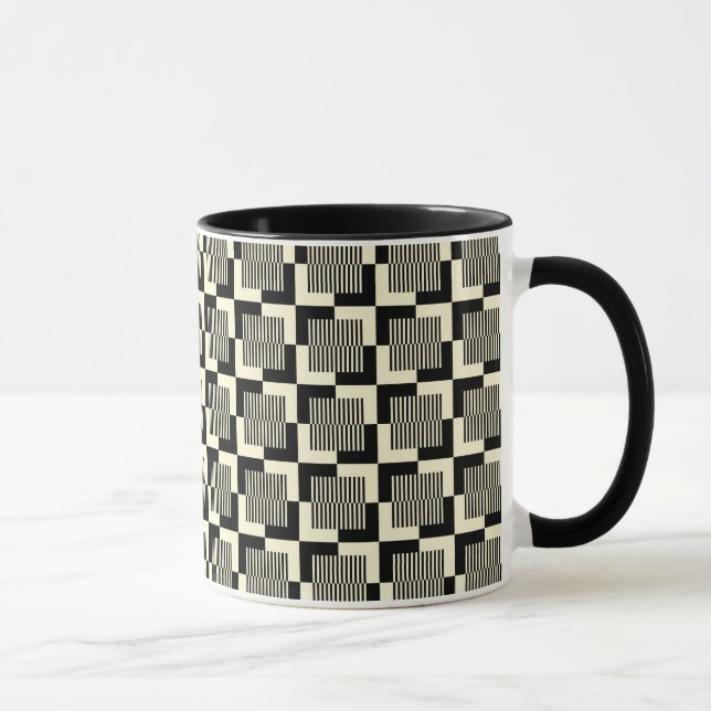 Retro Black & Tan Pattern Mug (Right)