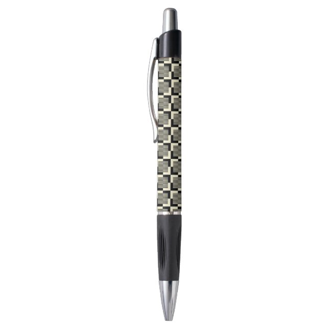 Retro Black & Tan Pattern Pen (Top (Vertical))