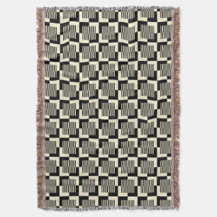 Retro Black & Tan Pattern Throw Blanket