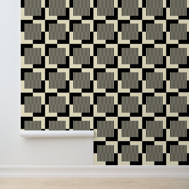 Retro Black & Tan Pattern Wallpaper (Application)