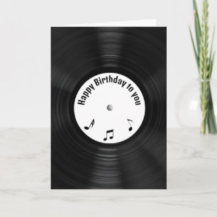 Retro Black Vinyl LP Record For Birthday Card