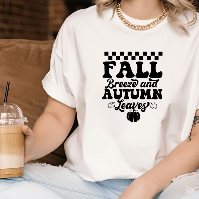 Retro Black + White Autumn T-Shirt (Creator Uploaded)