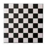 Retro Black White Checks Chequerboard Pattern   Tile<br><div class="desc">Cool fresh chequered pattern design,  modern interior design decor for home,  living room,  nursery room,  kids room. Chequered colourful curtains,  rug,  phone case. Chequered 70s and 60s trend design idea. Black and white checkers</div>