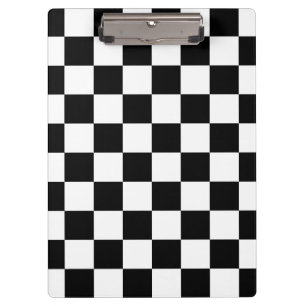 Retro Black/White Contrast Chequerboard Pattern Clipboard
