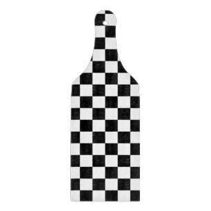 Retro Black/White Contrast Chequerboard Pattern Cutting Board