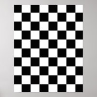 Retro Black/White Contrast Chequerboard Pattern