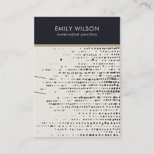 RETRO BLACK WHITE DOTS NECKLACE EARRING DISPLAY BUSINESS CARD