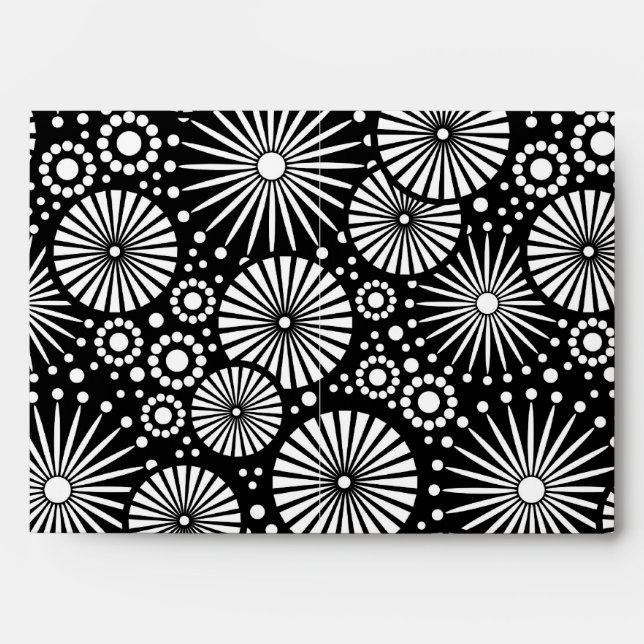 Retro black white flowers Envelope (Front)
