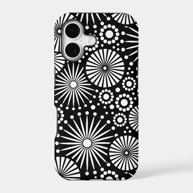 Retro black white flowers iPhone 5 Case (Back)