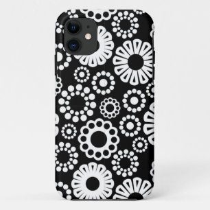 Retro black white flowers iPhone 5 Case
