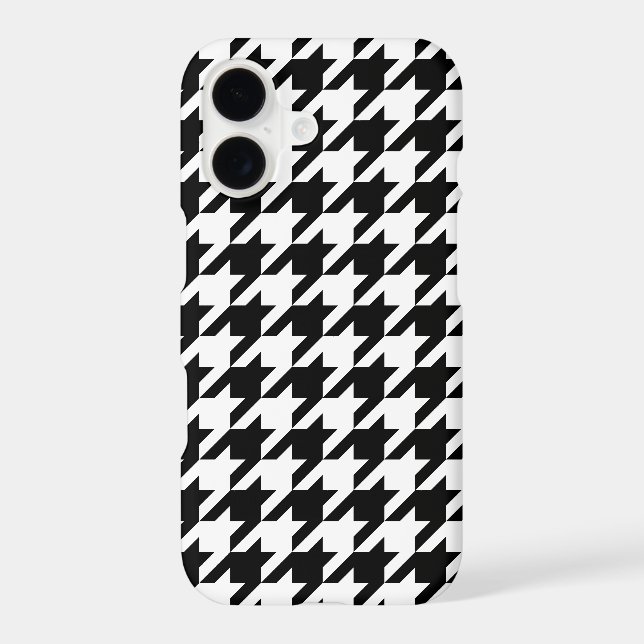 Retro Black White Houndstooth Weaving Pattern (Back)