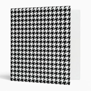 Retro Black White Houndstooth Weaving Pattern Binder