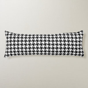 Retro Black White Houndstooth Weaving Pattern Body Pillow