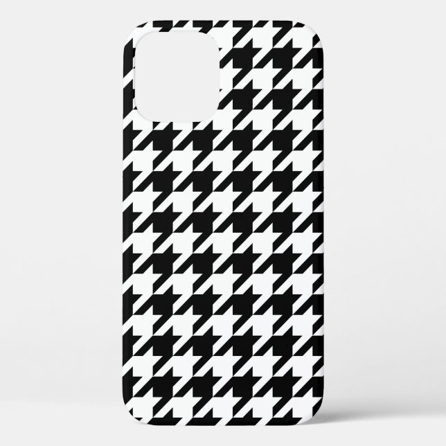 Retro Black White Houndstooth Weaving Pattern Case-Mate iPhone Case (Back)