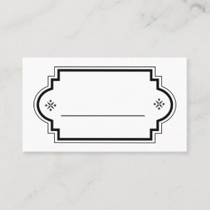Retro Black White Minimalist Vintage Wedding Place Card