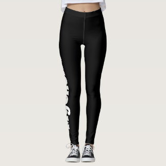Retro Black & White Personalized Yoga & Pilates Leggings