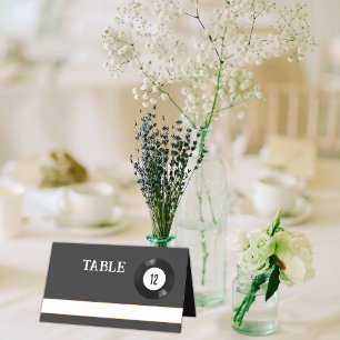 Retro Black White Vinyl Record Table Number Place Card